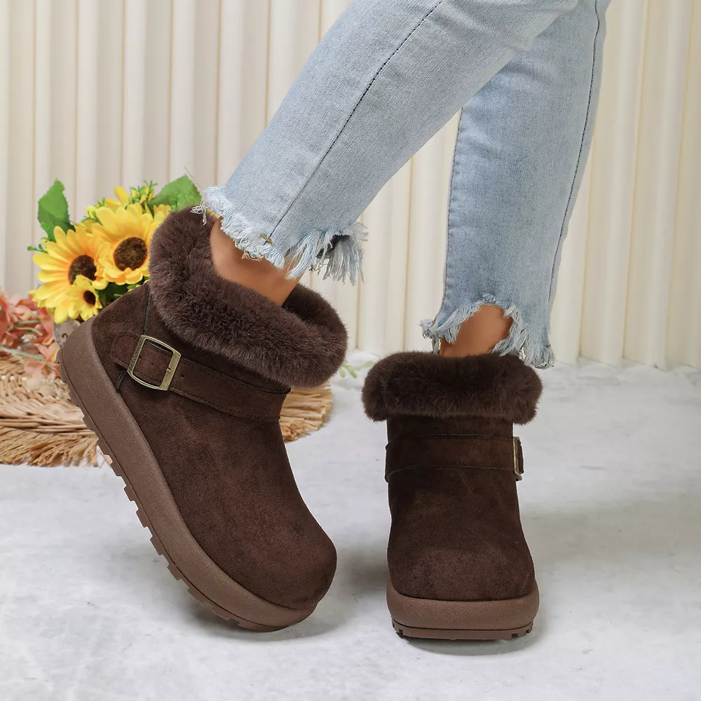 Round Toe Fuzzy Boots, image 6