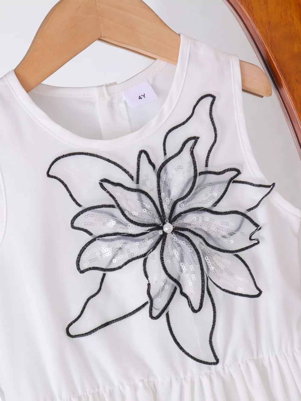 Children's Sequin Flower Sleeveless Dress, image 2
