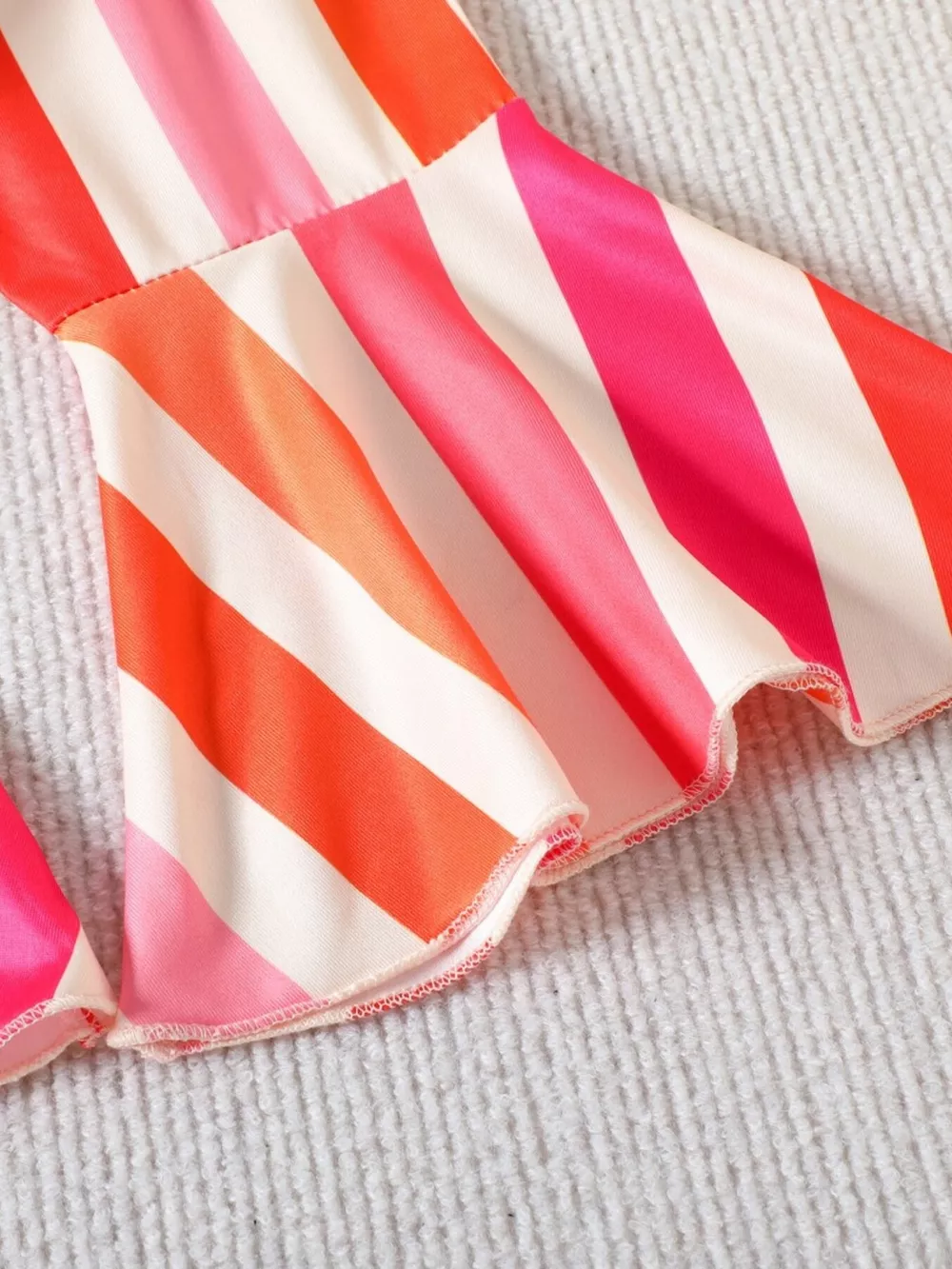 Children's Floral Print Crop Top and Striped Pants Set, image 7