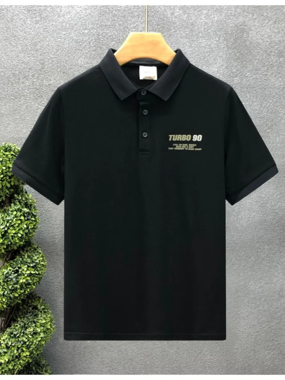Men's Plus Size Letter Graphic Short Sleeve Polo