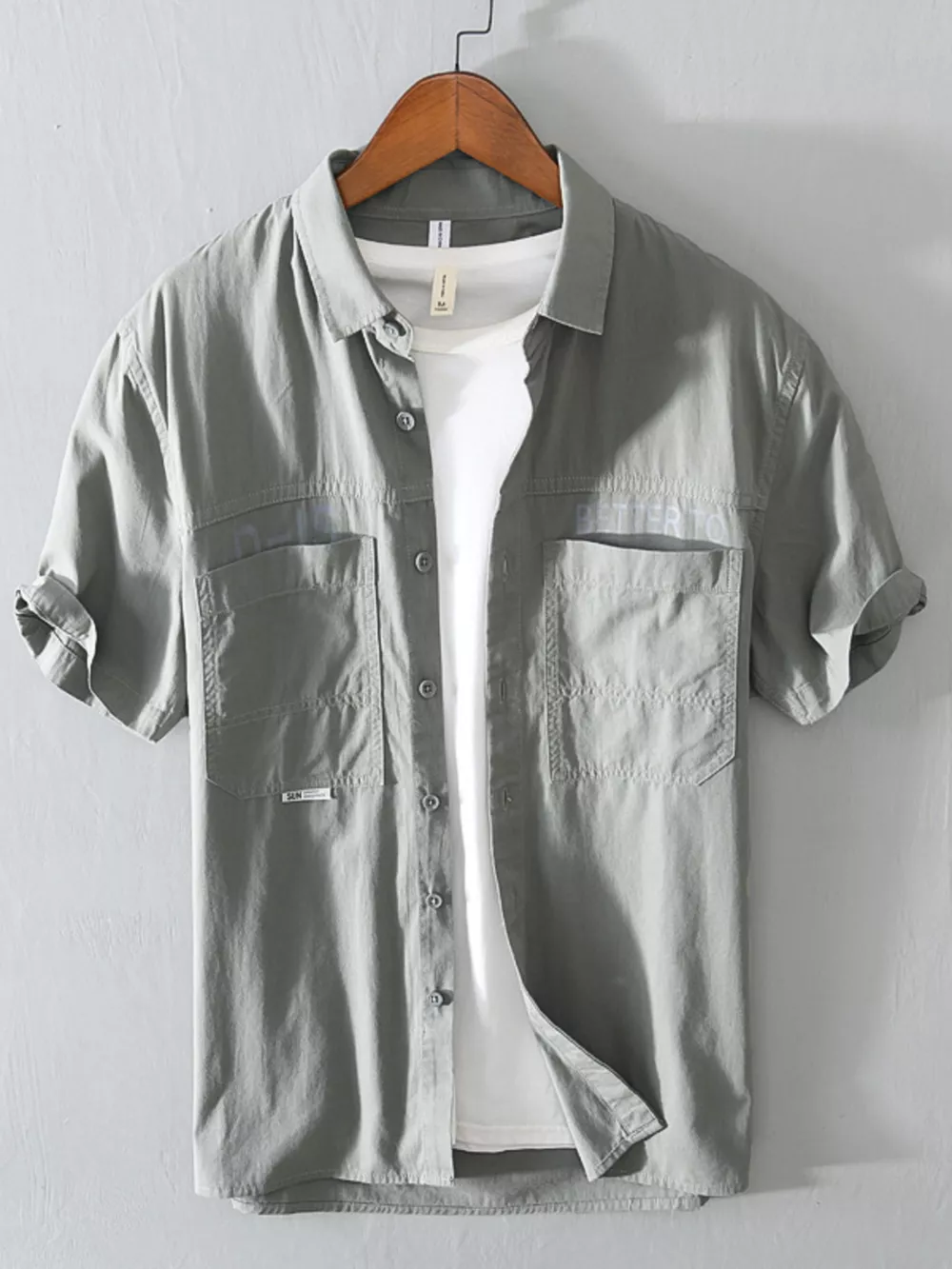 Men's Plus Size Casual Short Sleeve Shirt, image 5