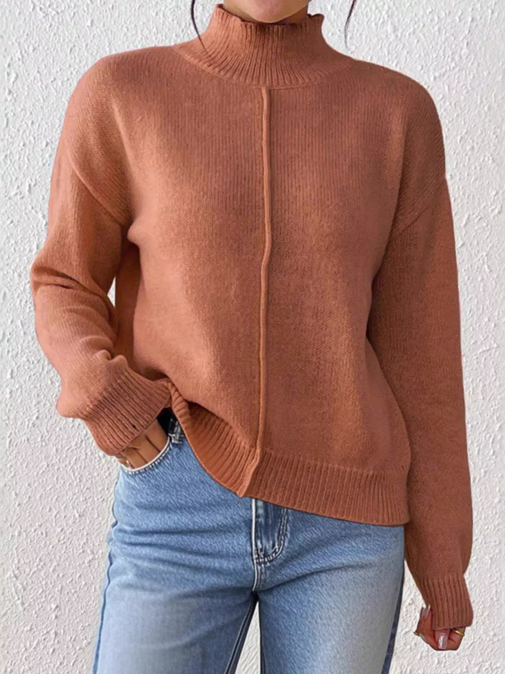 Turtleneck Dropped Shoulder Sweater, image 14