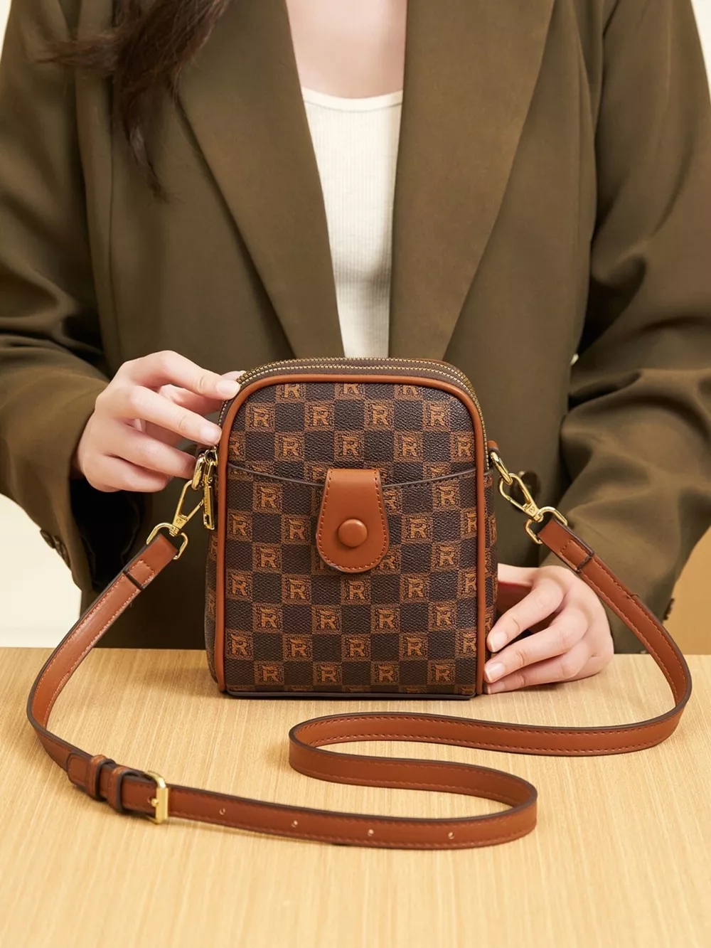 Printed PU Leather Crossbody Bag, image 4