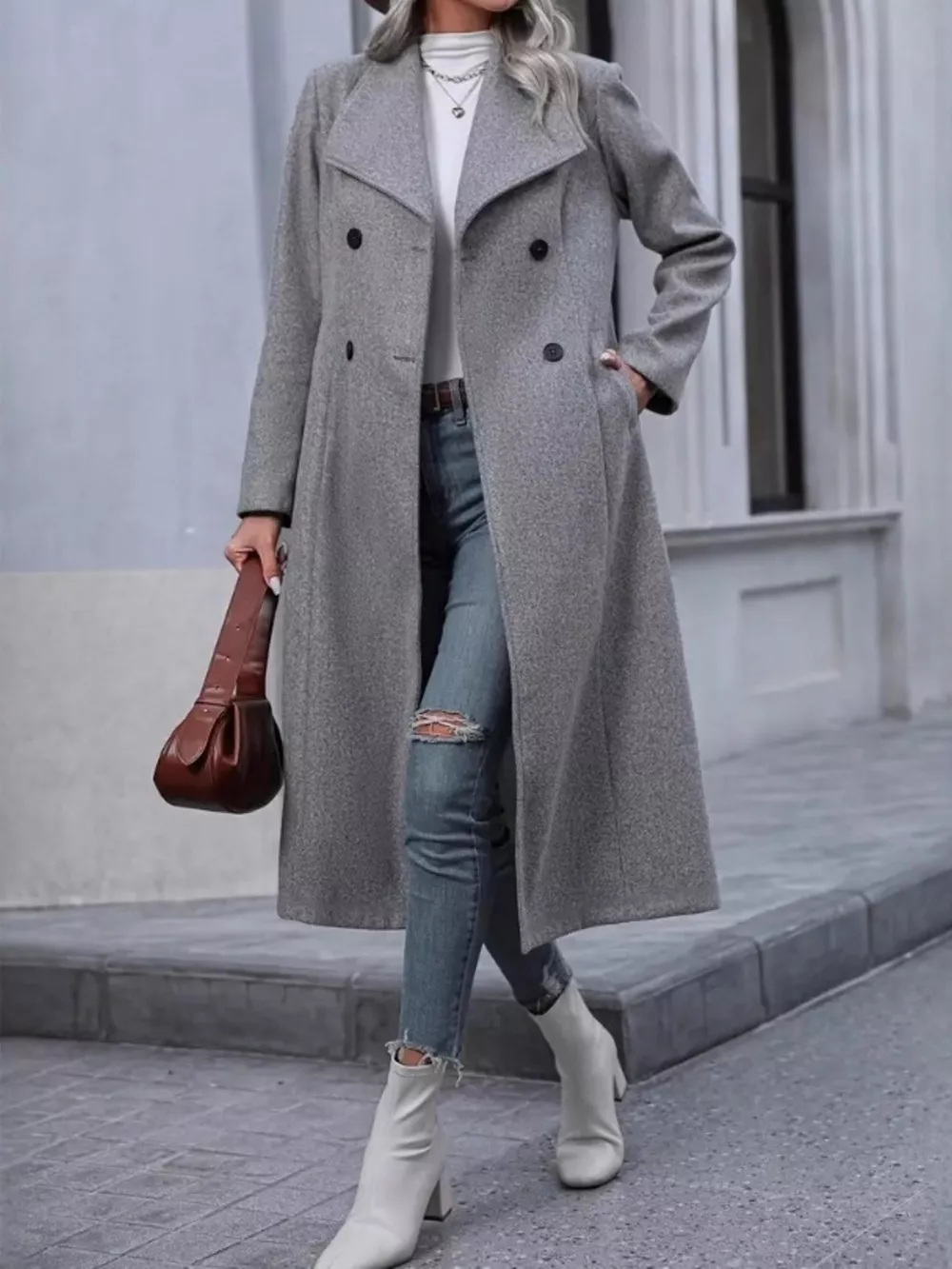Double-Breasted Longline Overcoat, image 5