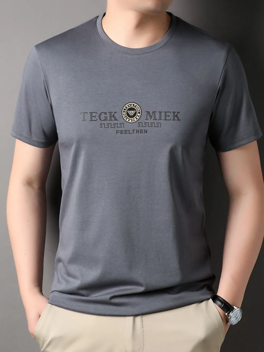 Men's Plus Size Crew Neck Short Sleeve T-Shirt, image 4
