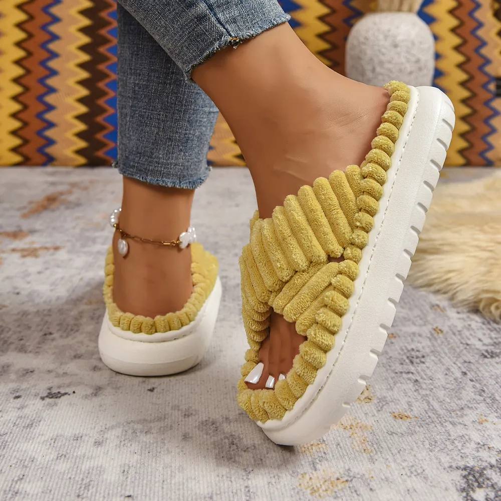 Crisscross Open Toe Platform Slippers, image 32