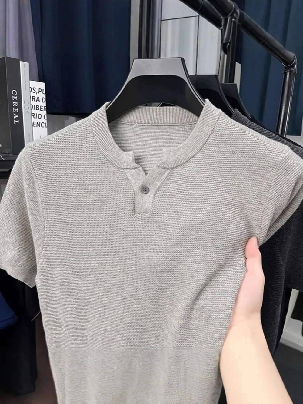 Men's Plus Size Notched Short Sleeve T-Shirt, image 3