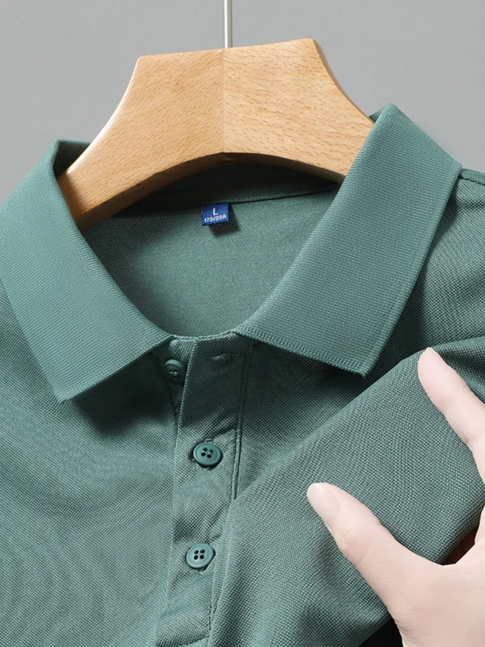 Men's Plus Size Button Detail Short Sleeve Polo, image 3