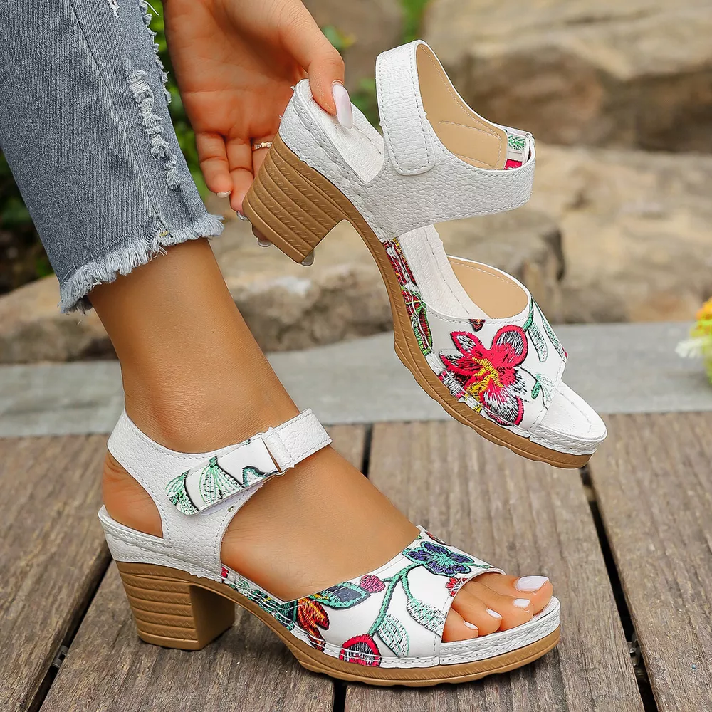 Open Toe Block Heels Sandals, image 6