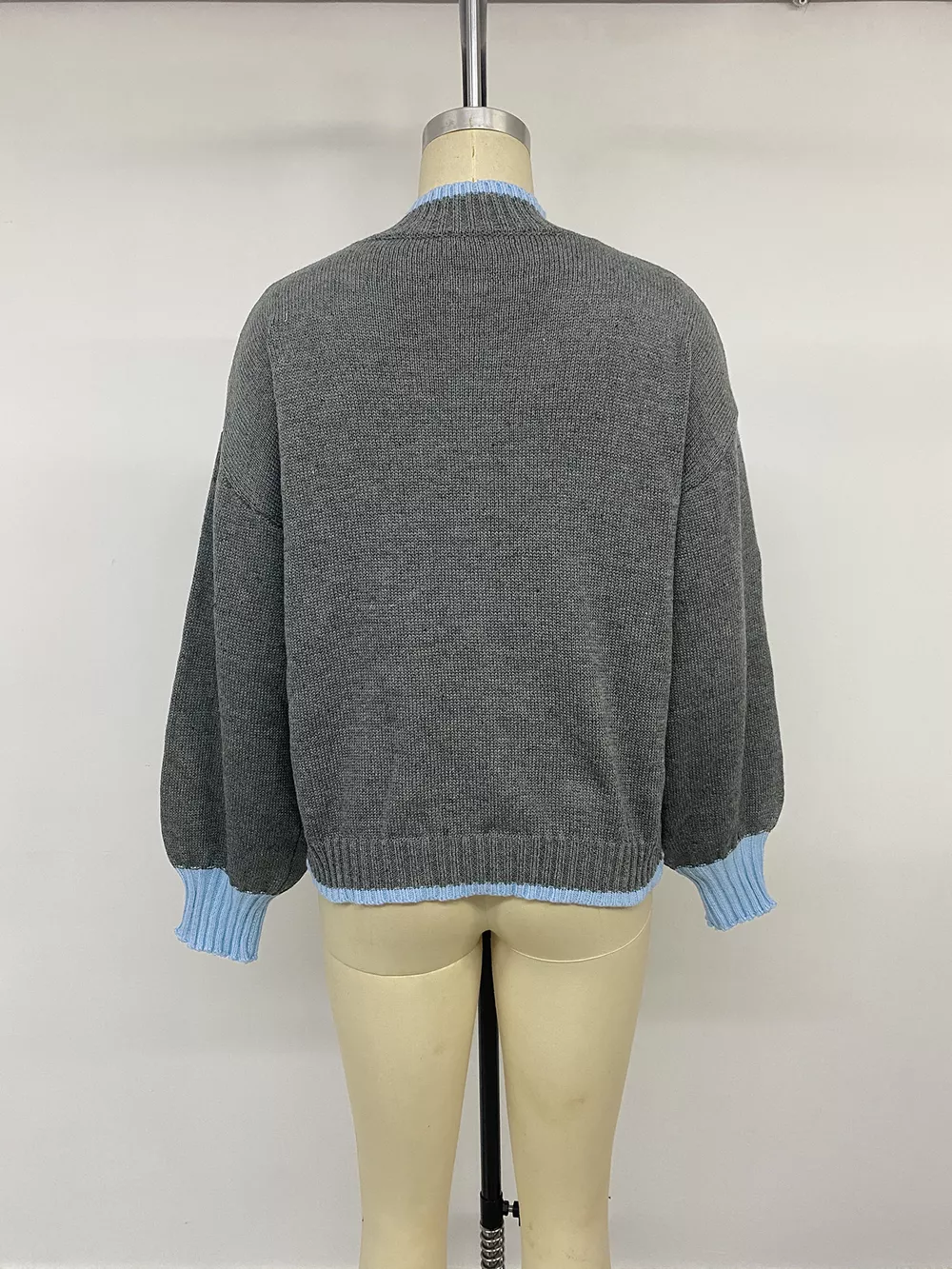 Contrast Trim Crew Neck Sweater, image 12