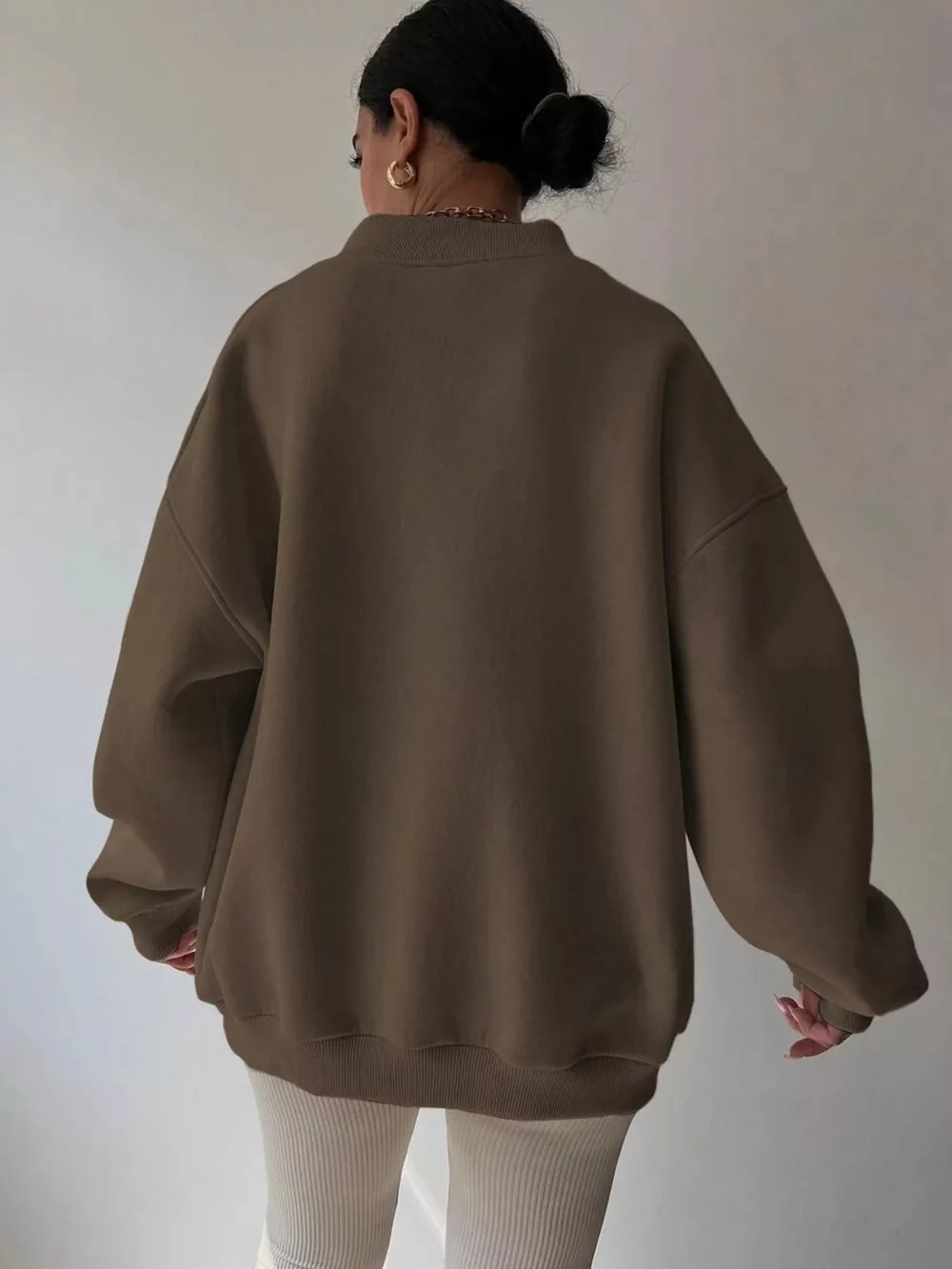 Dropped Shoulder Long Sleeve Oversized Sweatshirt, image 8