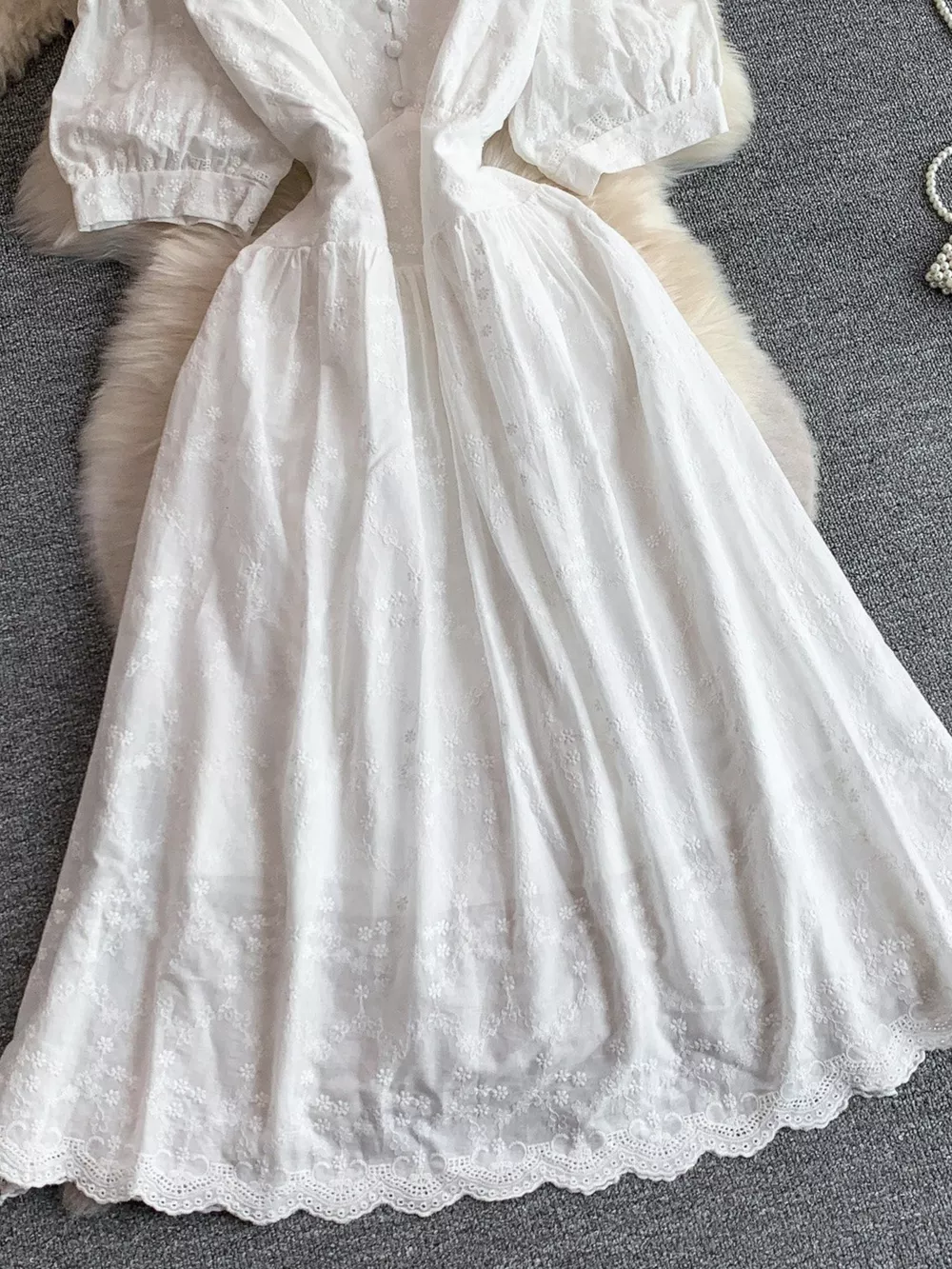 Lace Detail A-Line Midi Dress, image 13