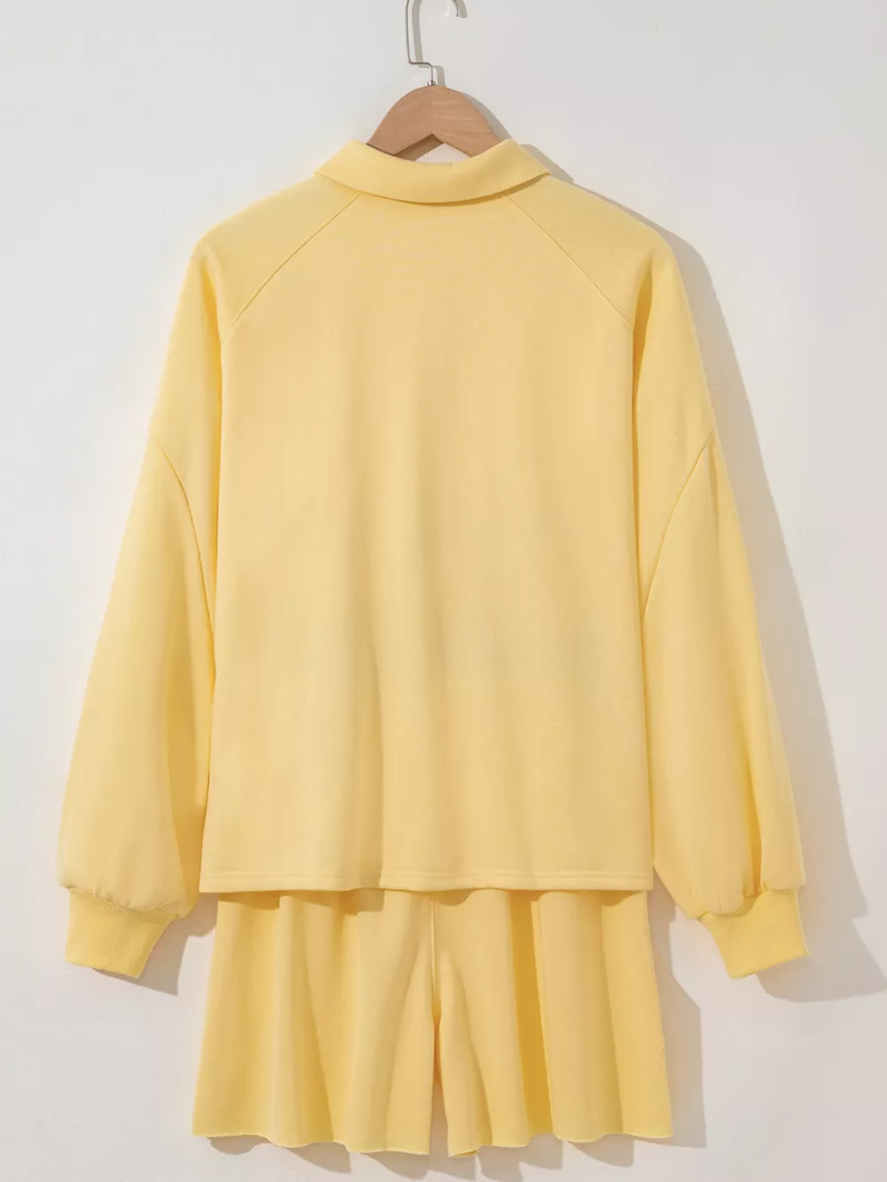 Button Collar Drop Shoulder Top and Shorts 2pcs Set, image 14