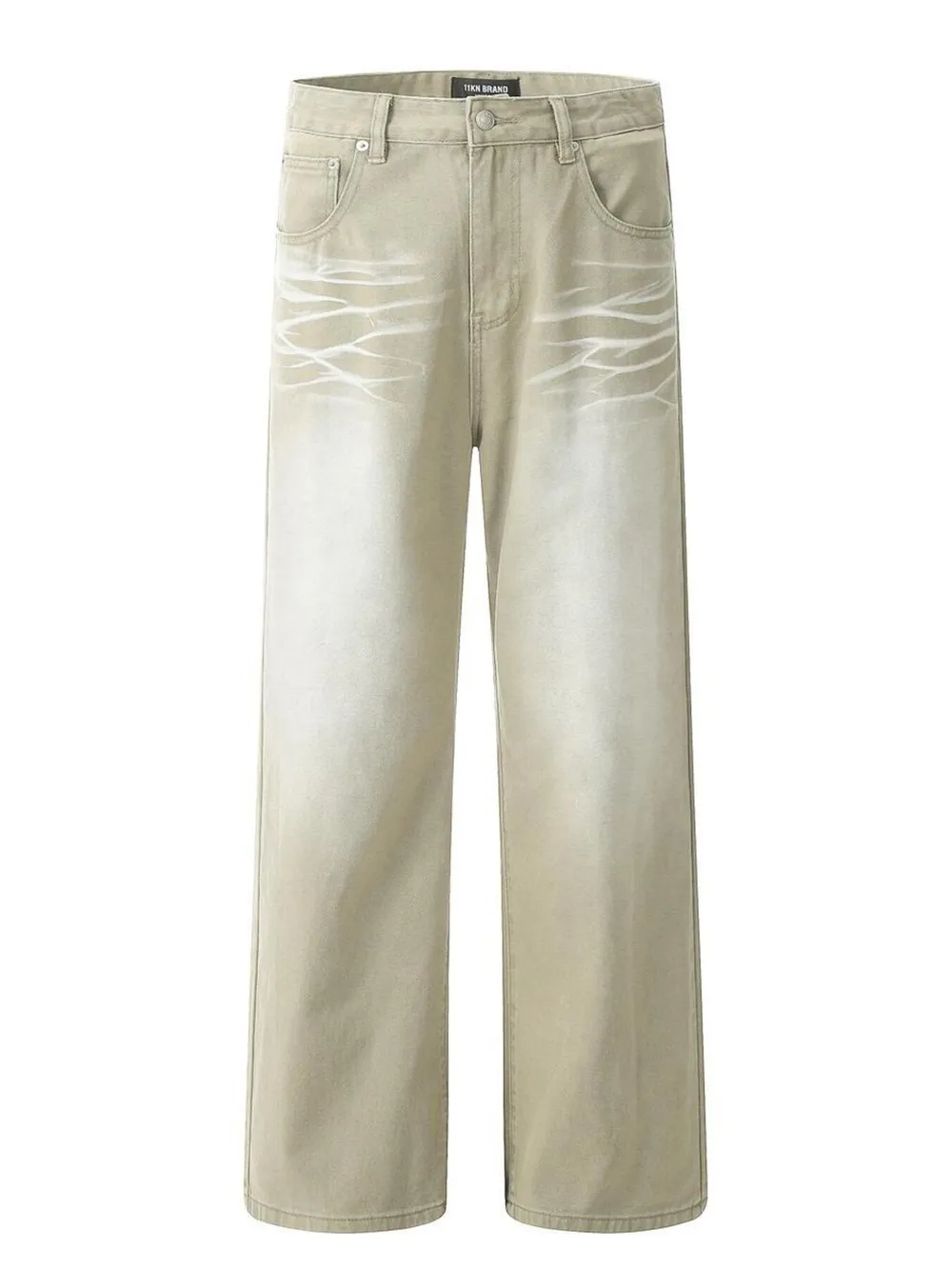Men's Wide Leg Wash Jeans, image 2