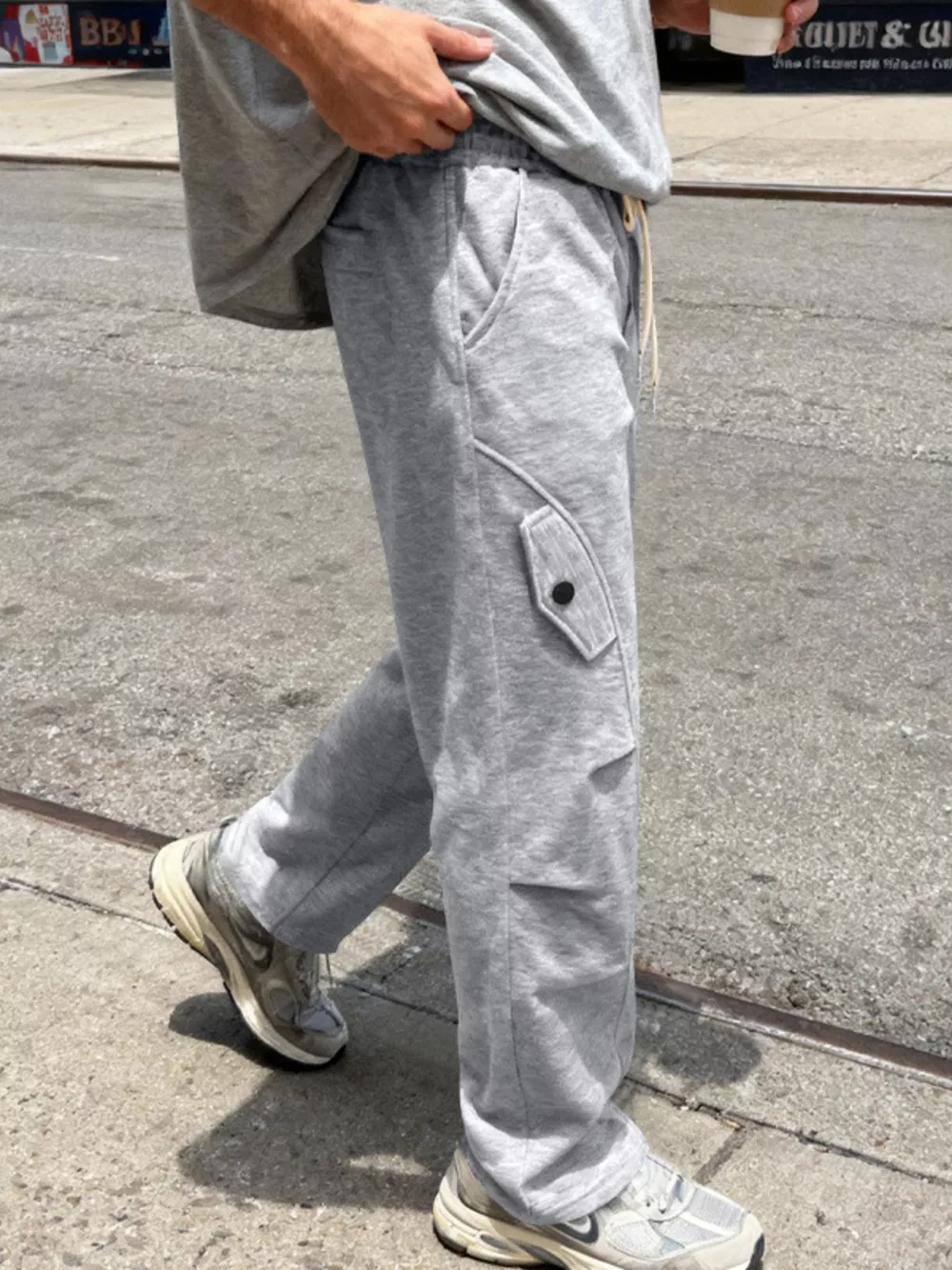 Men's Full Size Casual Cargo Pants with Drawstring Waist Plus Size, image 7