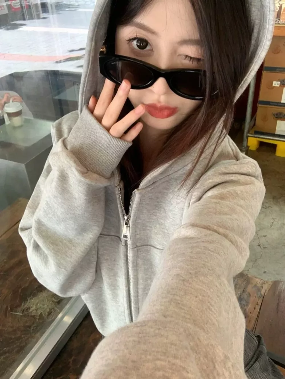 Zip-Up Hoodie with Front Pockets, image 2