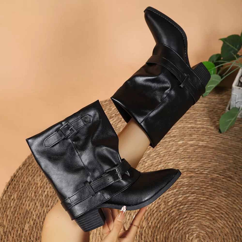 Point Toe Block Heels Boots, image 2