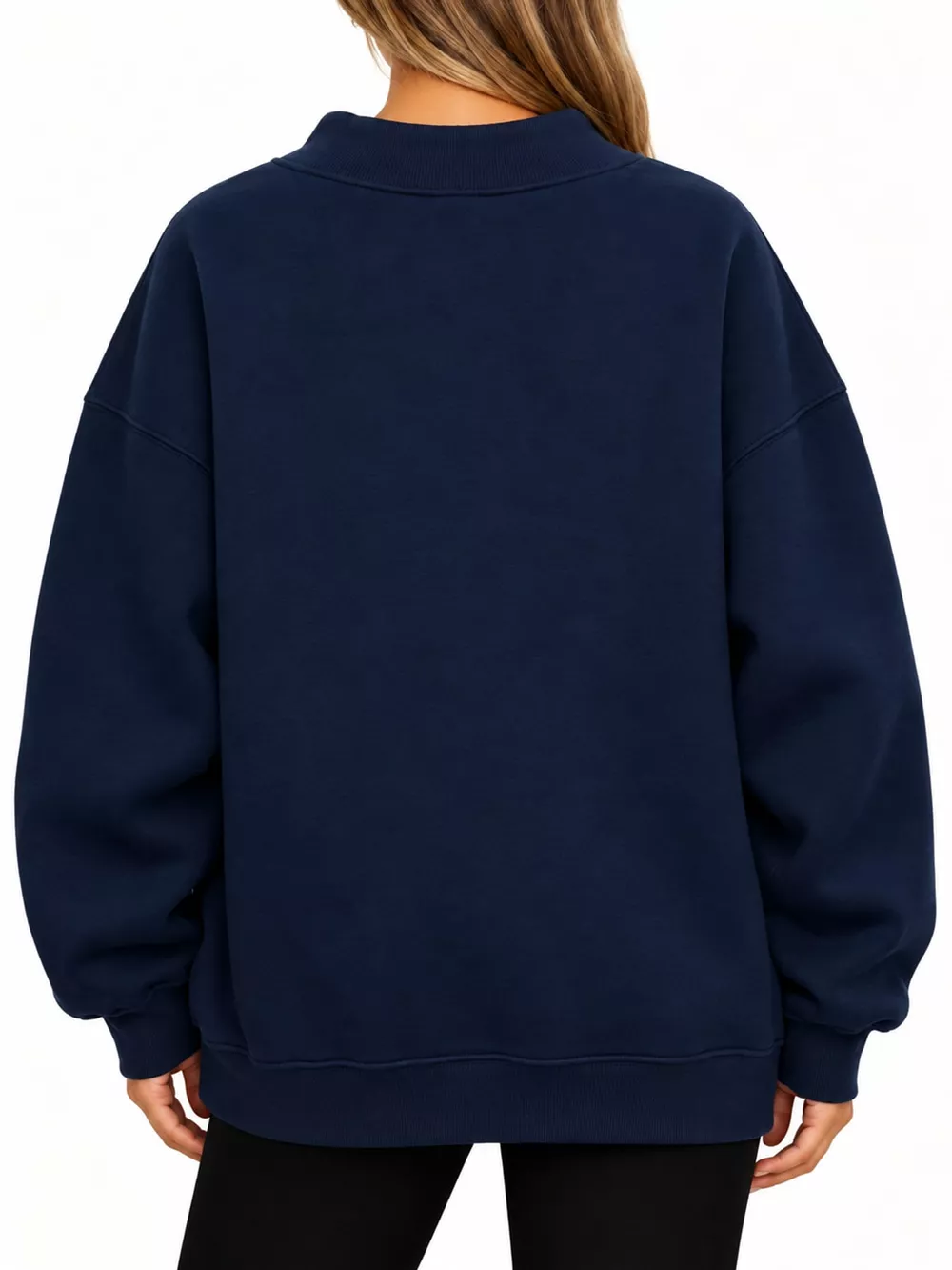 Oversized Mock Neck Long Sleeve Sweatshirt, image 51