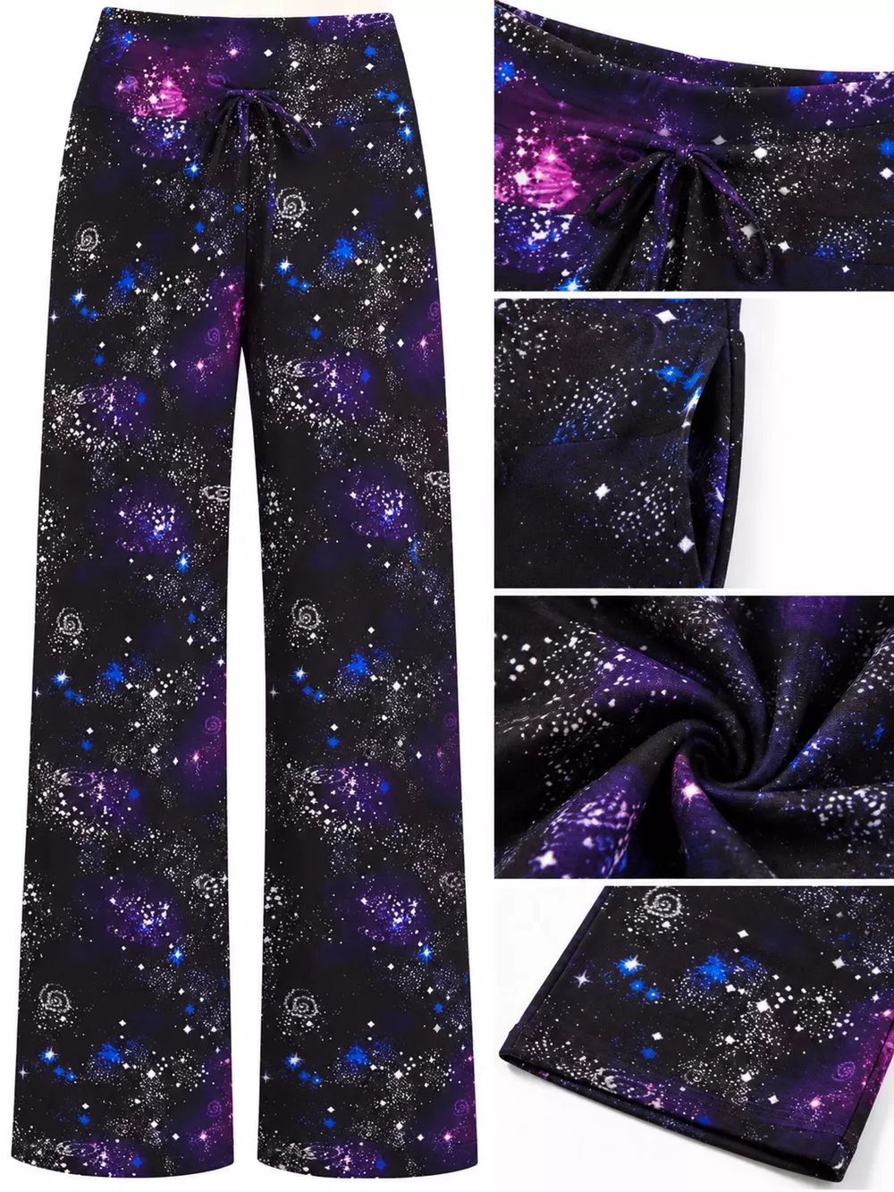High-Waisted Wide-Leg Lounge Bottoms with Pockets, image 32