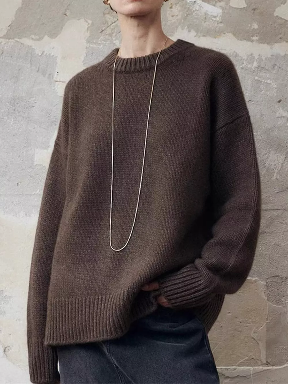 Round Neck Dropped Shoulder Sweater, image 19