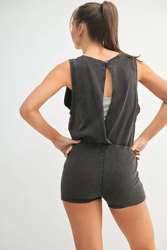 Mineral Wash Vintage Romper, image 2