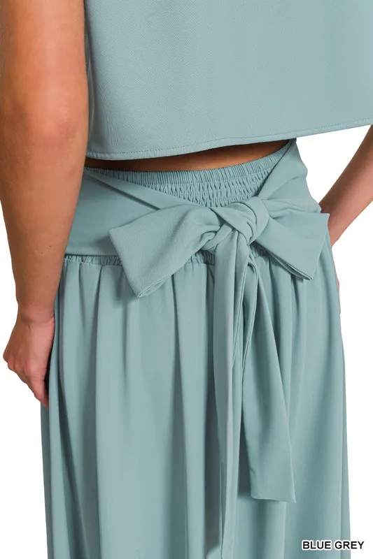Heavy Woven Span Crop Tee & Skirt Set, image 2