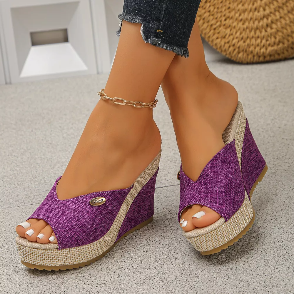 Peep Toe Wedge Sandals, image 10