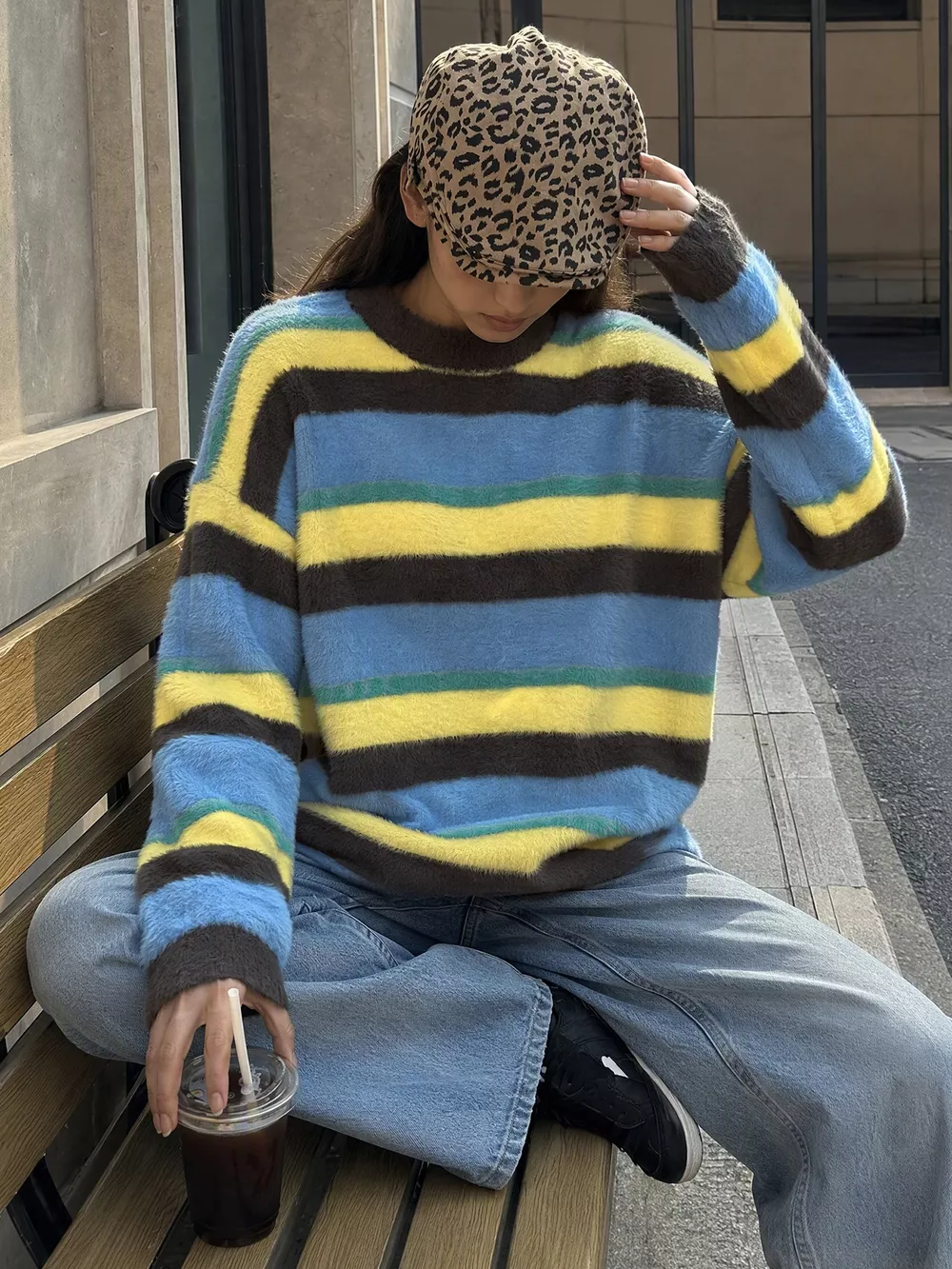 Striped Dropped Shoulder Sweater, image 4