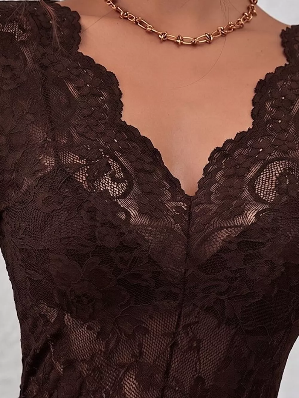 Lace V-Neck Long Sleeve Top, image 32
