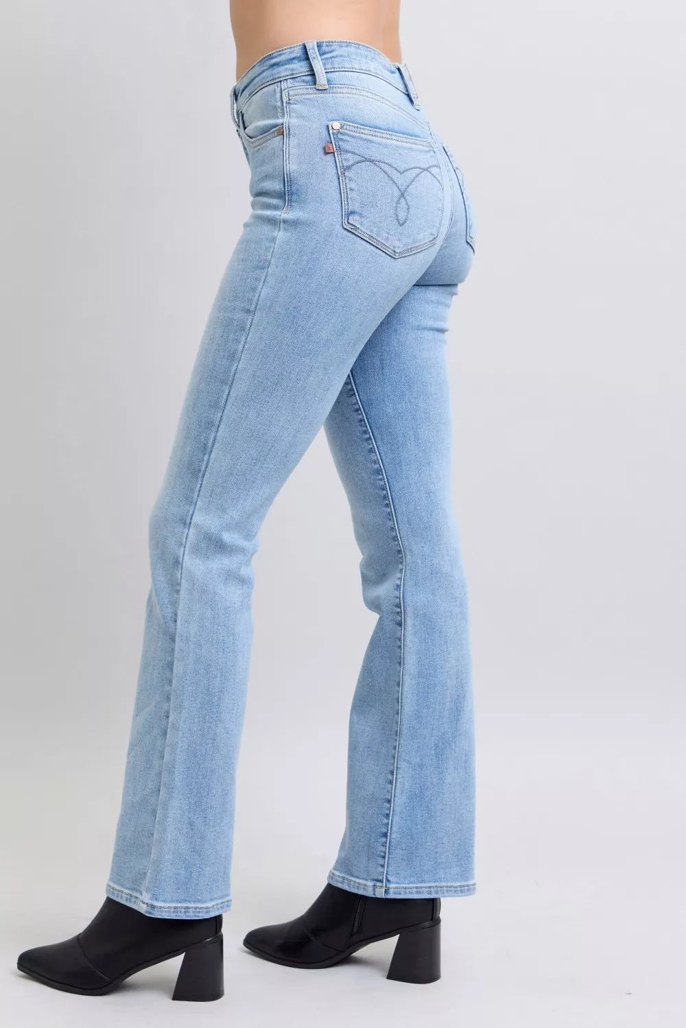 Mid Rise Thermal Bootcut Jeans, image 2