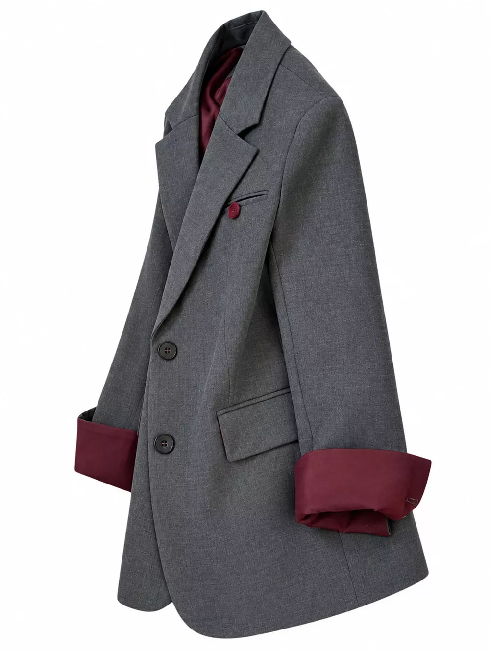 Lapel Collar Button Up Blazer, image 2