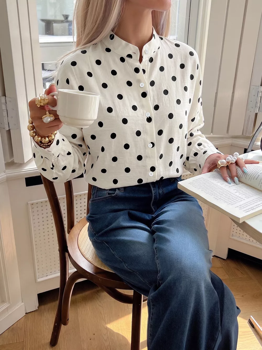 Polka Dot Button-Up Shirt, image 4