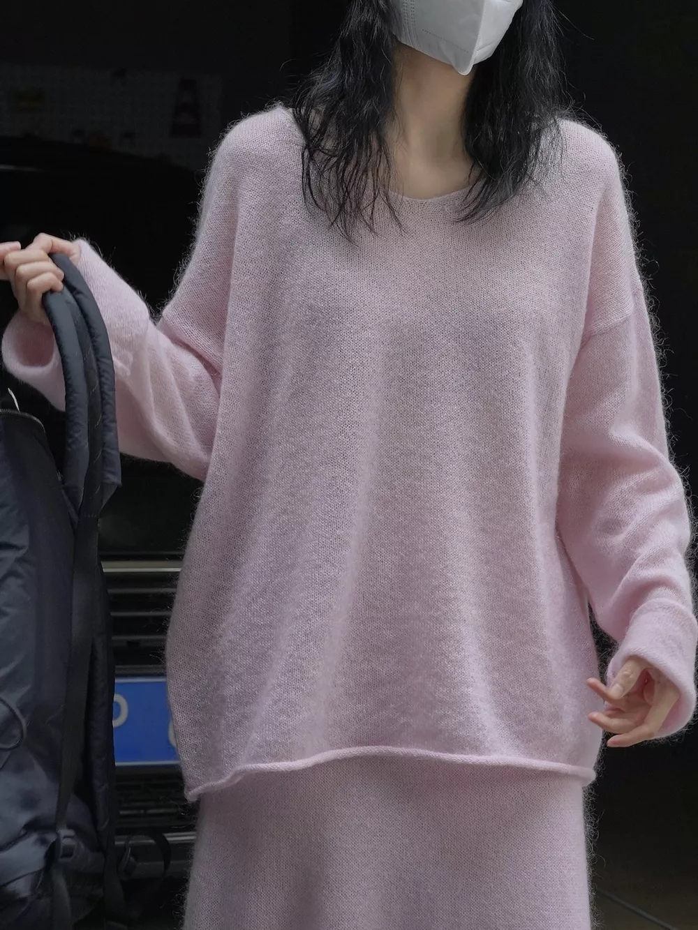 Round Neck Dropped Shoulder Sweater, image 2