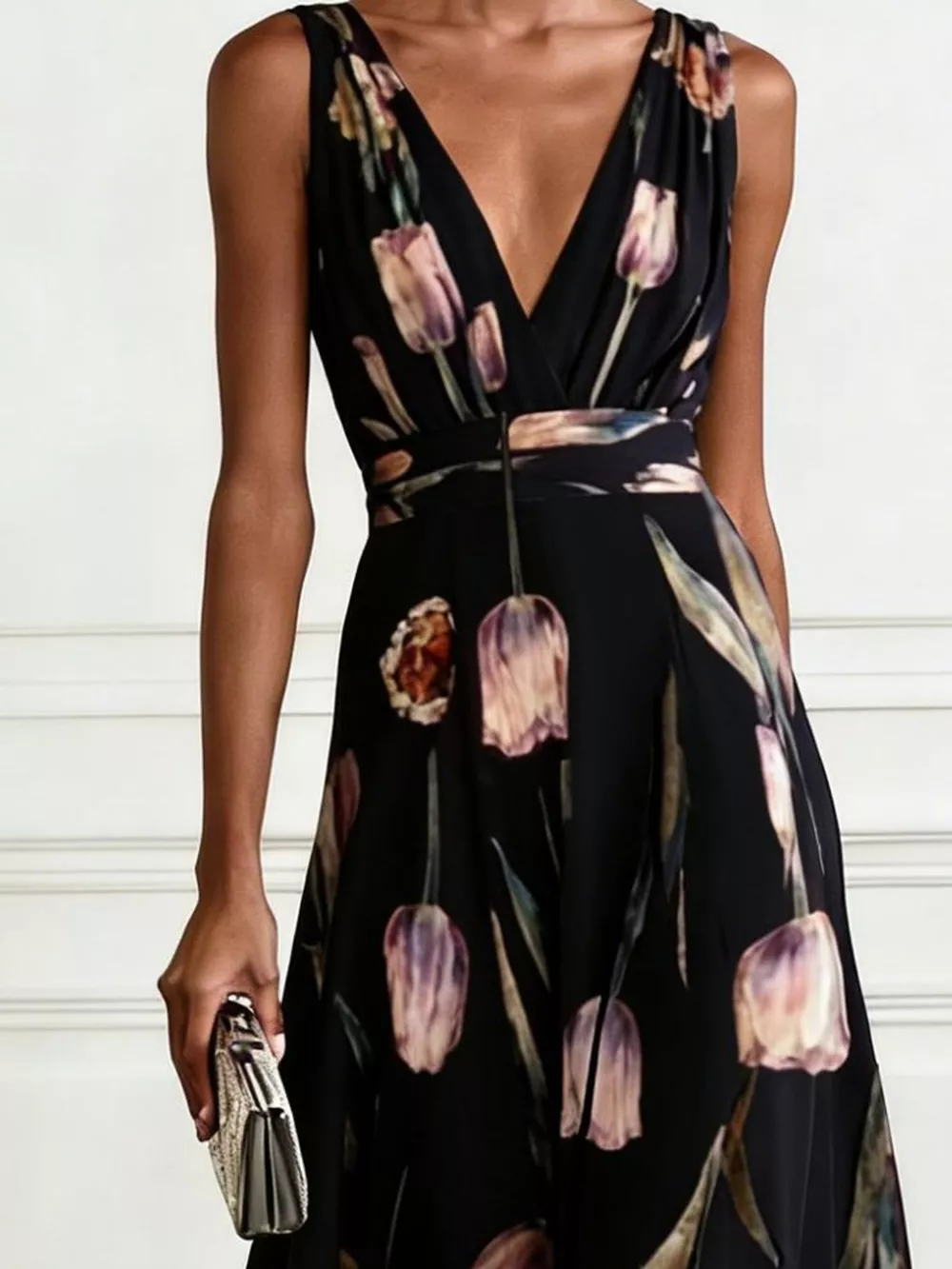 Full Size Sleeveless Floral Print Maxi Dress Plus Size, image 21