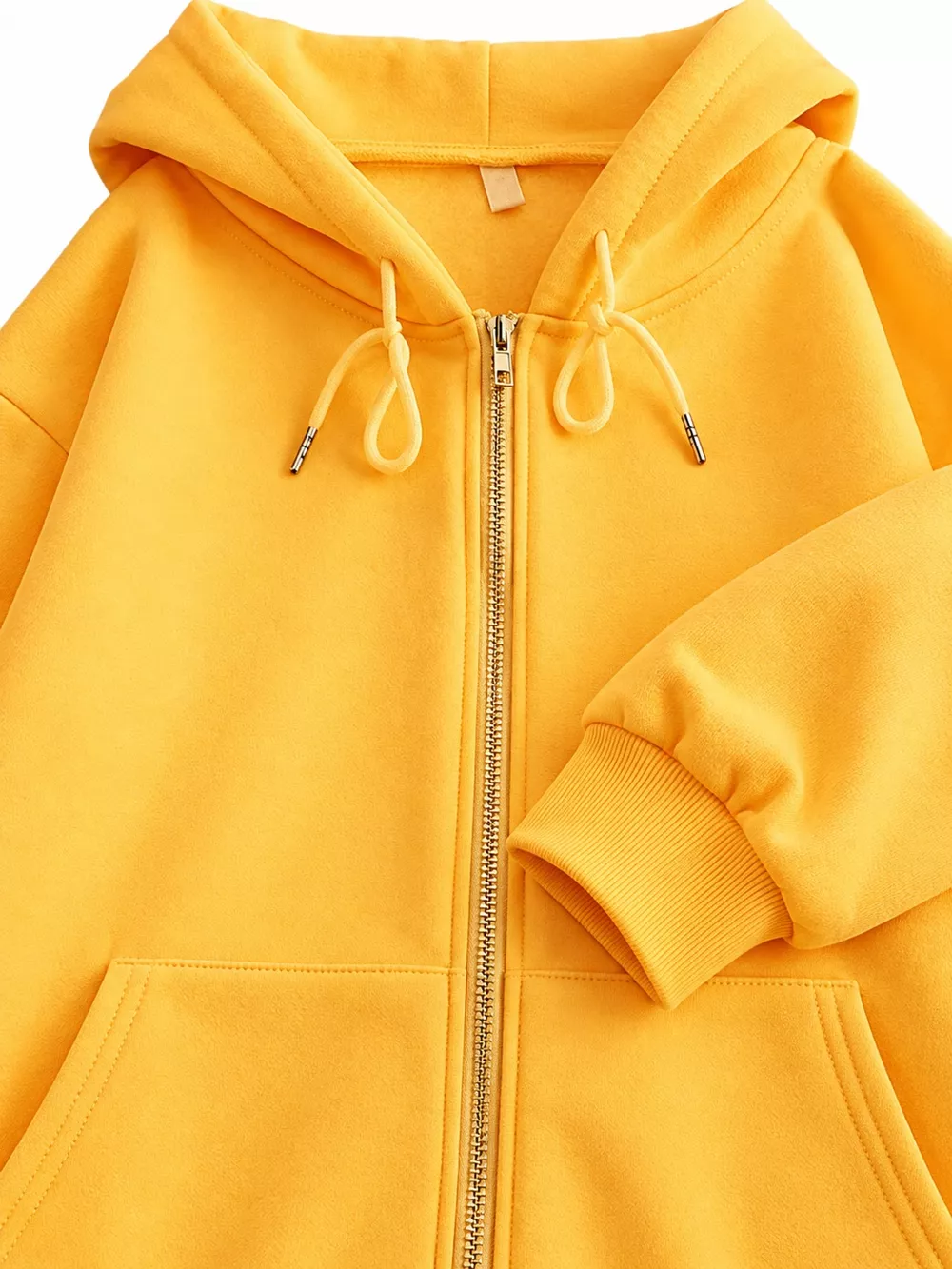 Full Size Oversized Solid Zip-Up Hoodie with Drawstring Plus Size, image 20