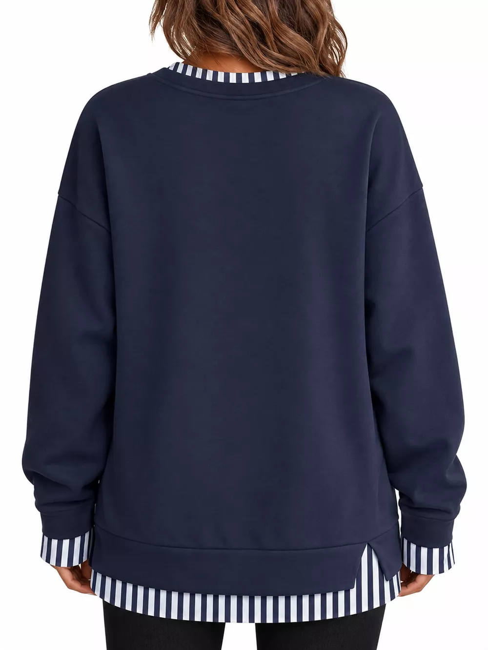 Full Size Layered Look Crew Neck Sweatshirt Plus Size, image 26