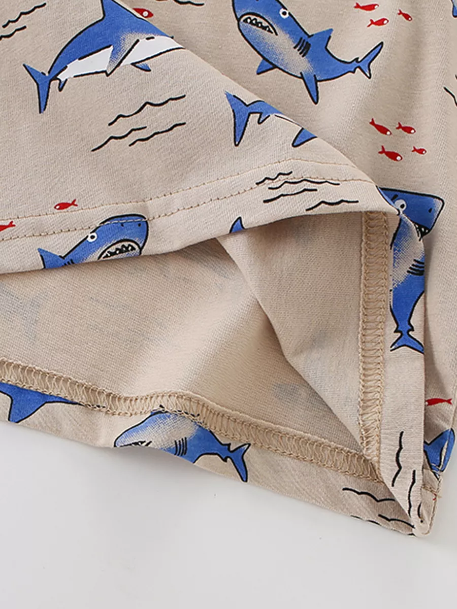 Children's Shark Print Crew Neck T-Shirt, image 5