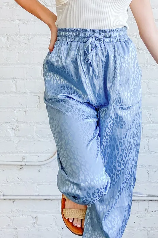 Satin Leopard Print Joggers, image 7