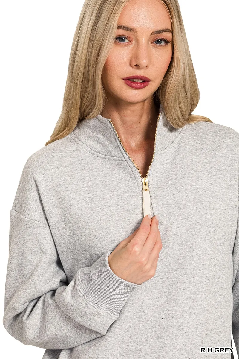 Fleece Half Zip Sweatshirt, image 5