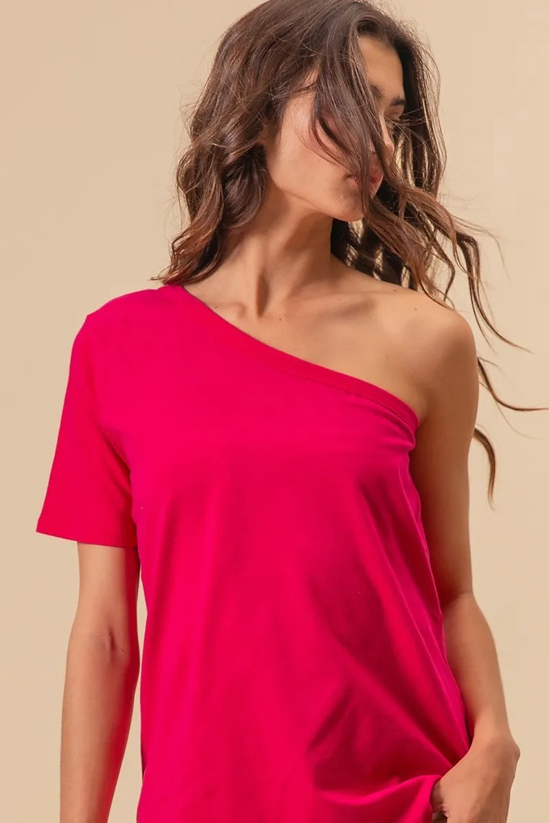 Cotton Span Knit One Shoulder Top, image 6