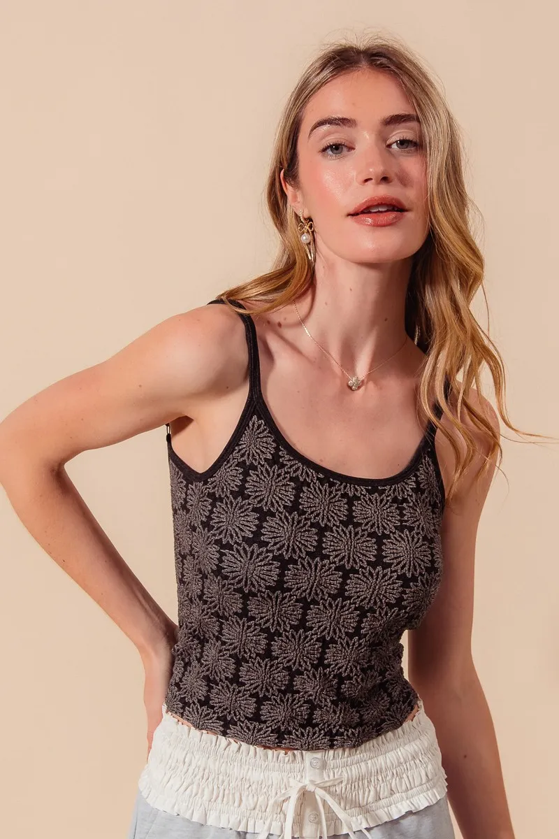 Two Tone Floral Seamless Tank Top, image 4