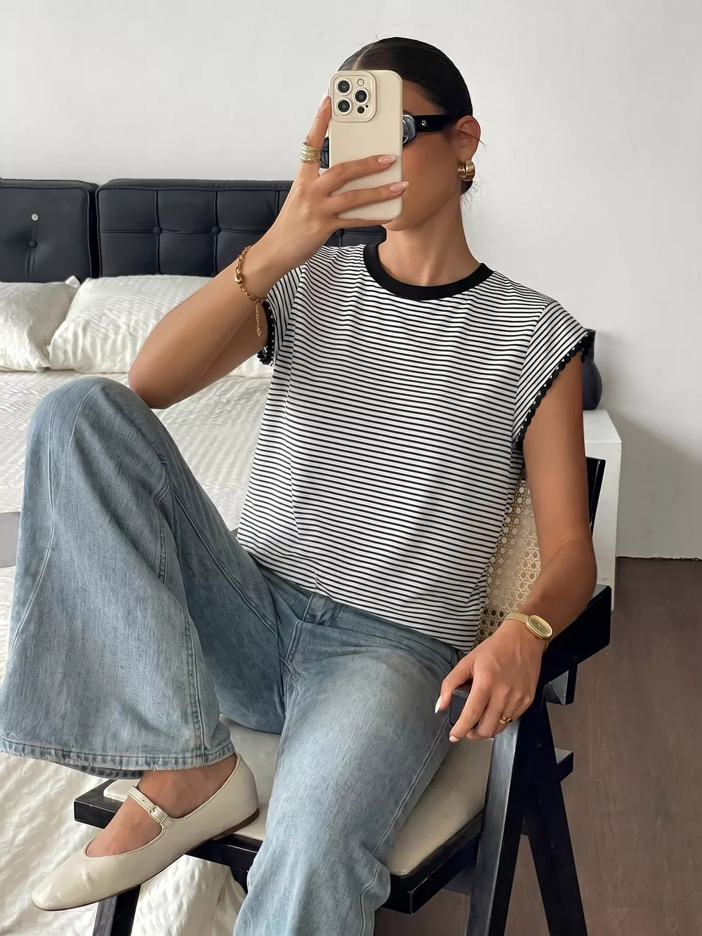 Classic Striped Crew Neck T-Shirt, image 4