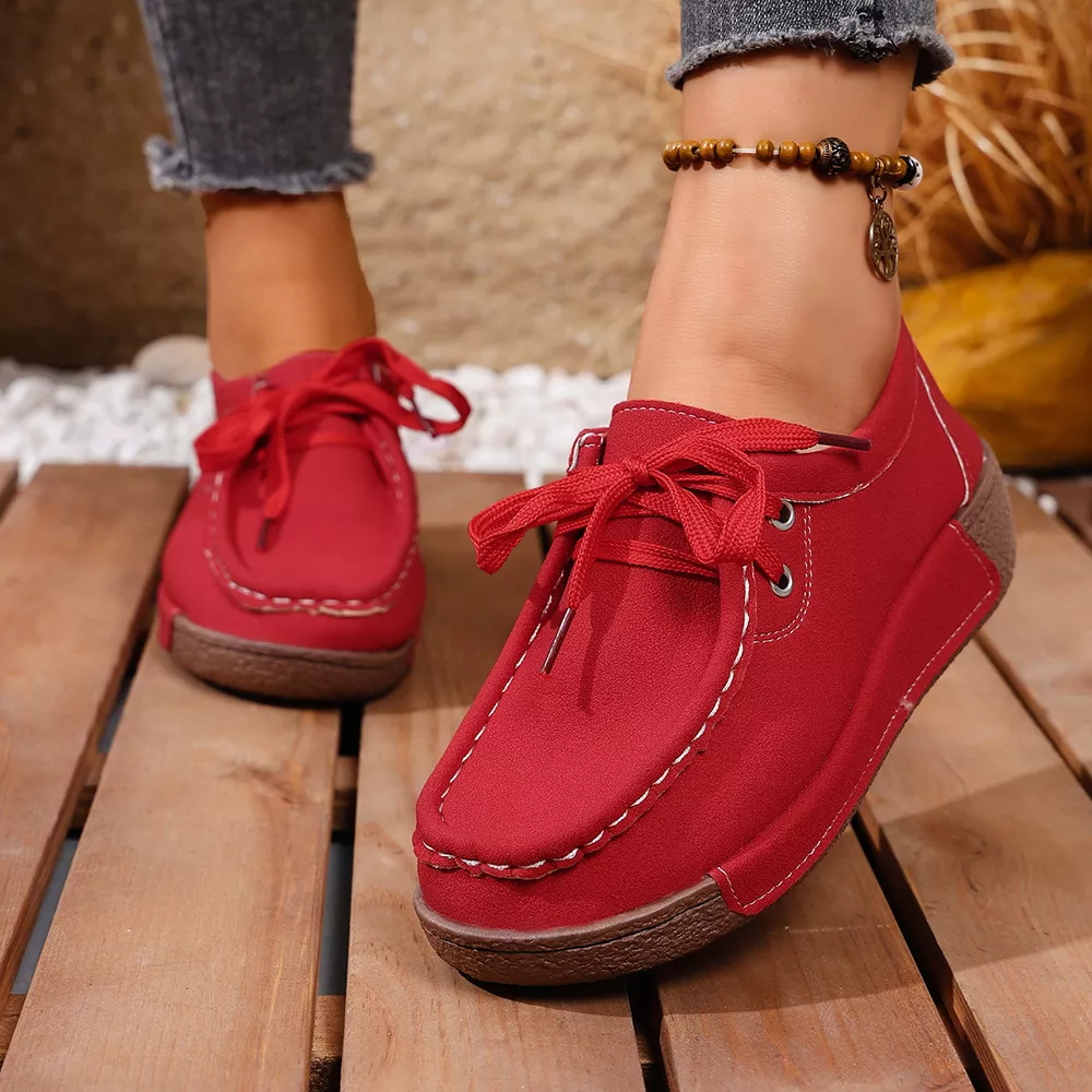 Lace Up Round Toe Sneakers, image 5