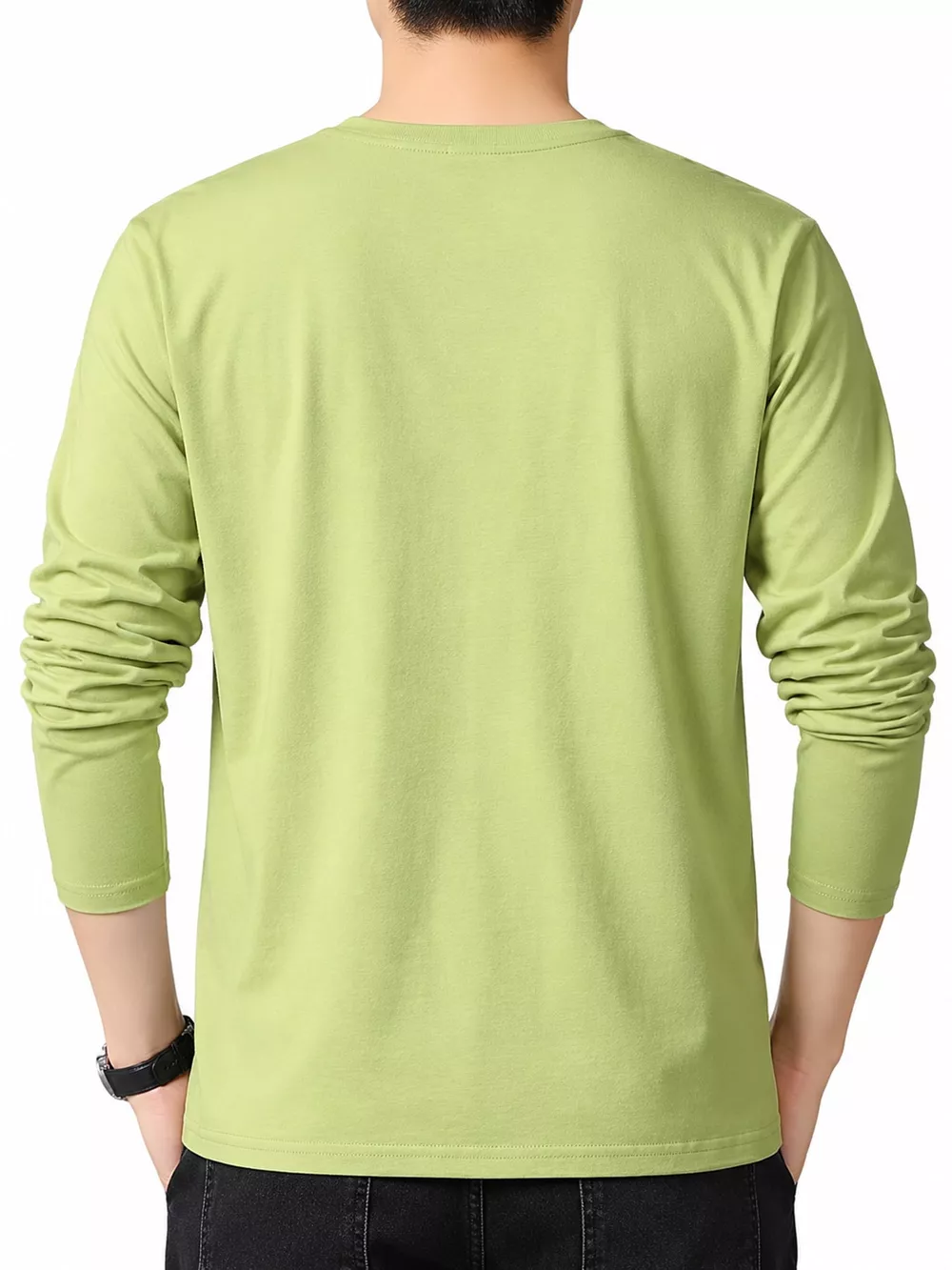 Men's Plus Size Round Neck Long Sleeve T-Shirt, image 36