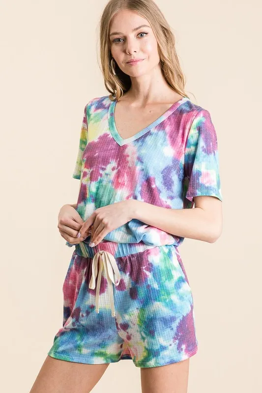 Tie Dye French Terry Casual Shorts, image 2