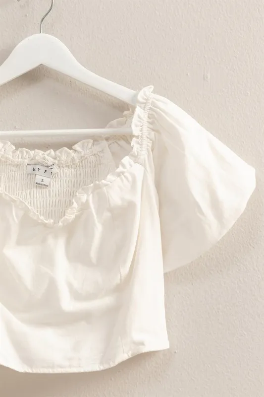Puff Sleeve Sweetheart Neck Top, image 2
