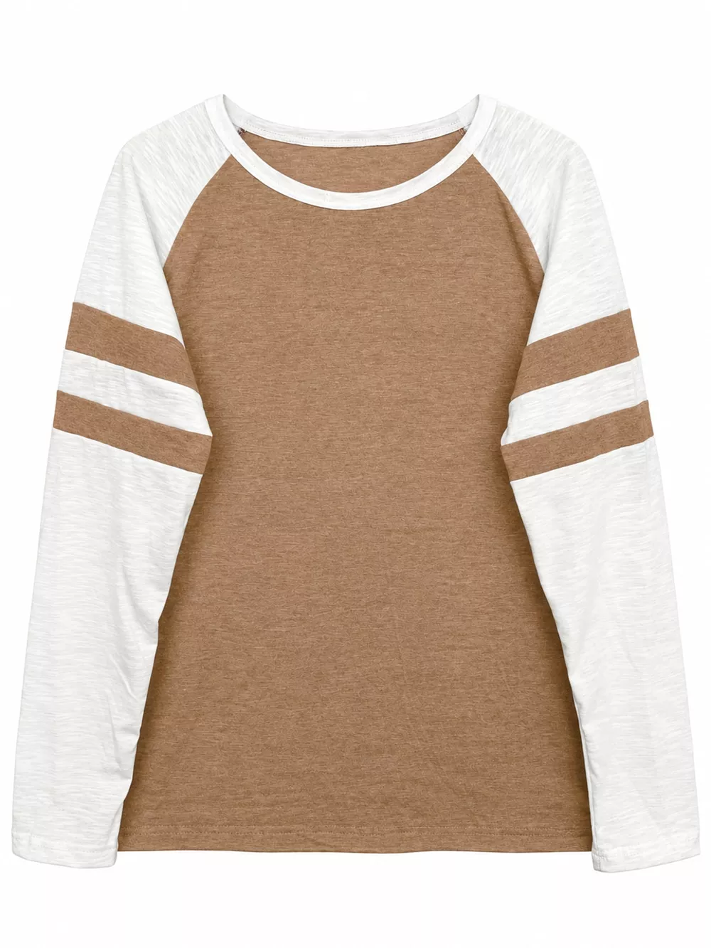 Full Size Color-Block Raglan Sleeve Striped T-Shirt Plus Size, image 15
