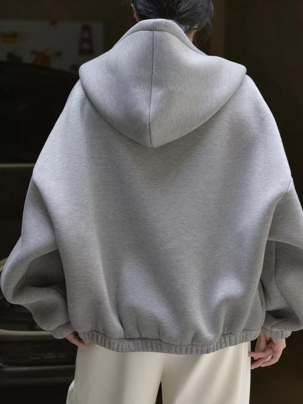 Oversized Fleece-Lined Zip-Up Hoodie, image 8