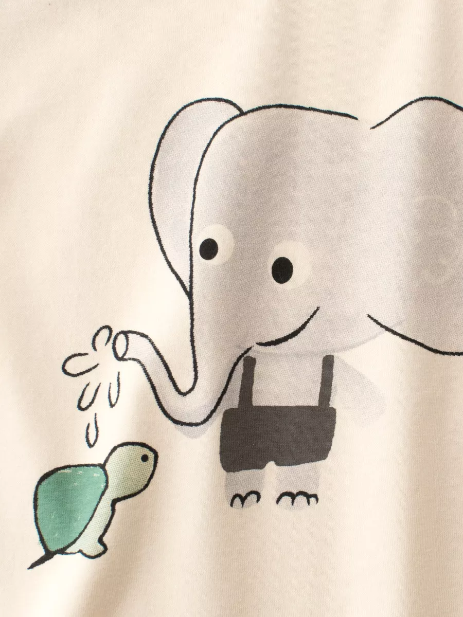 Children's Cartoon Elephant Round Neck T-Shirt, image 3