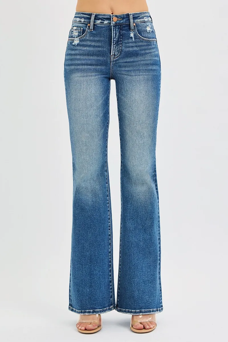 Full Size Tummy Control High Rise Flare Jeans Plus Size, image 2